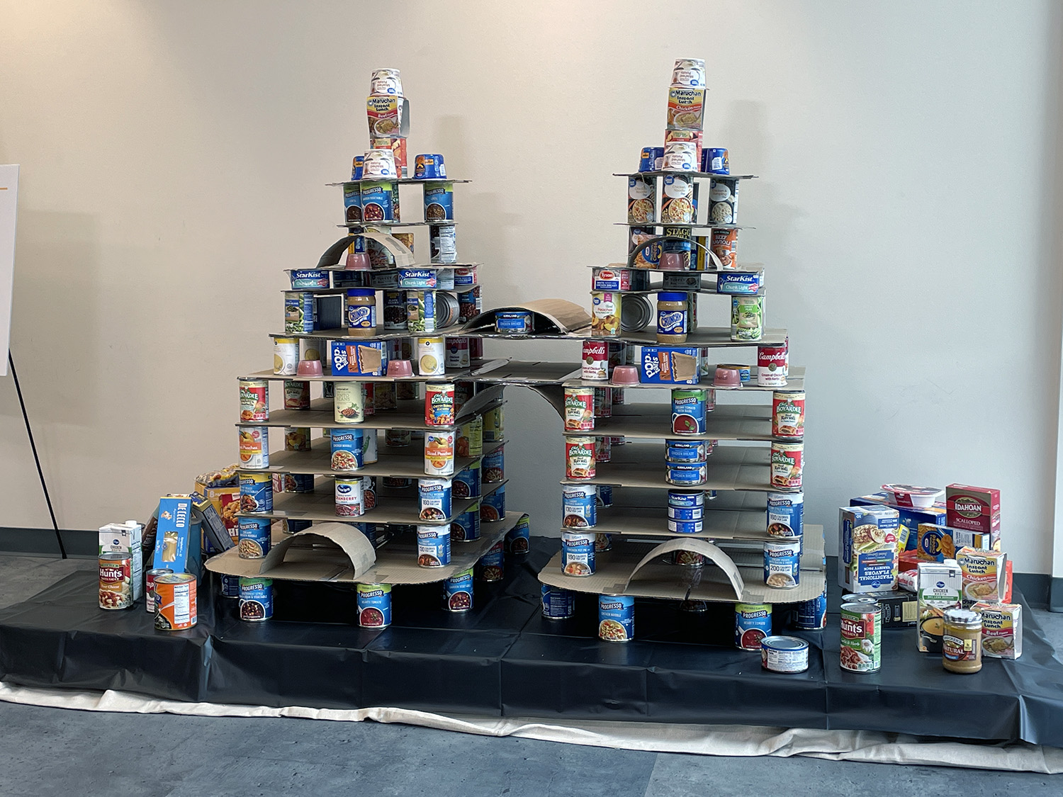 A structure made of cans