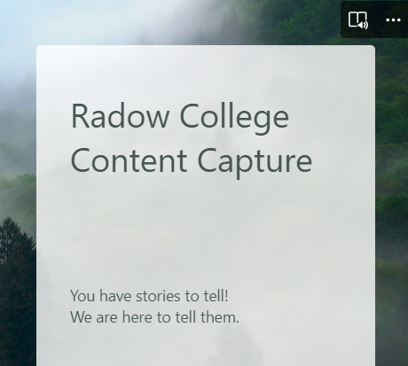 Radow College Content Capture