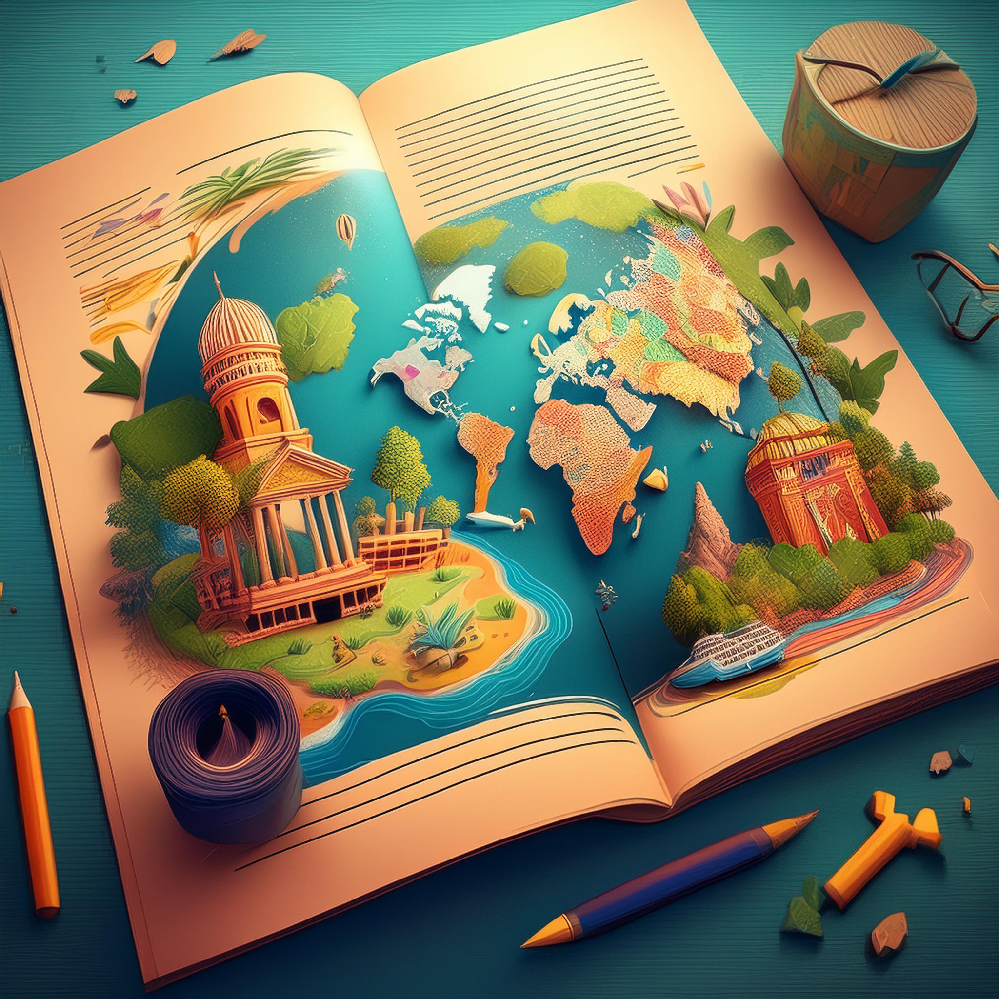 globe inside book